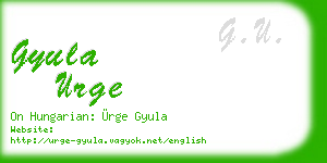 gyula urge business card